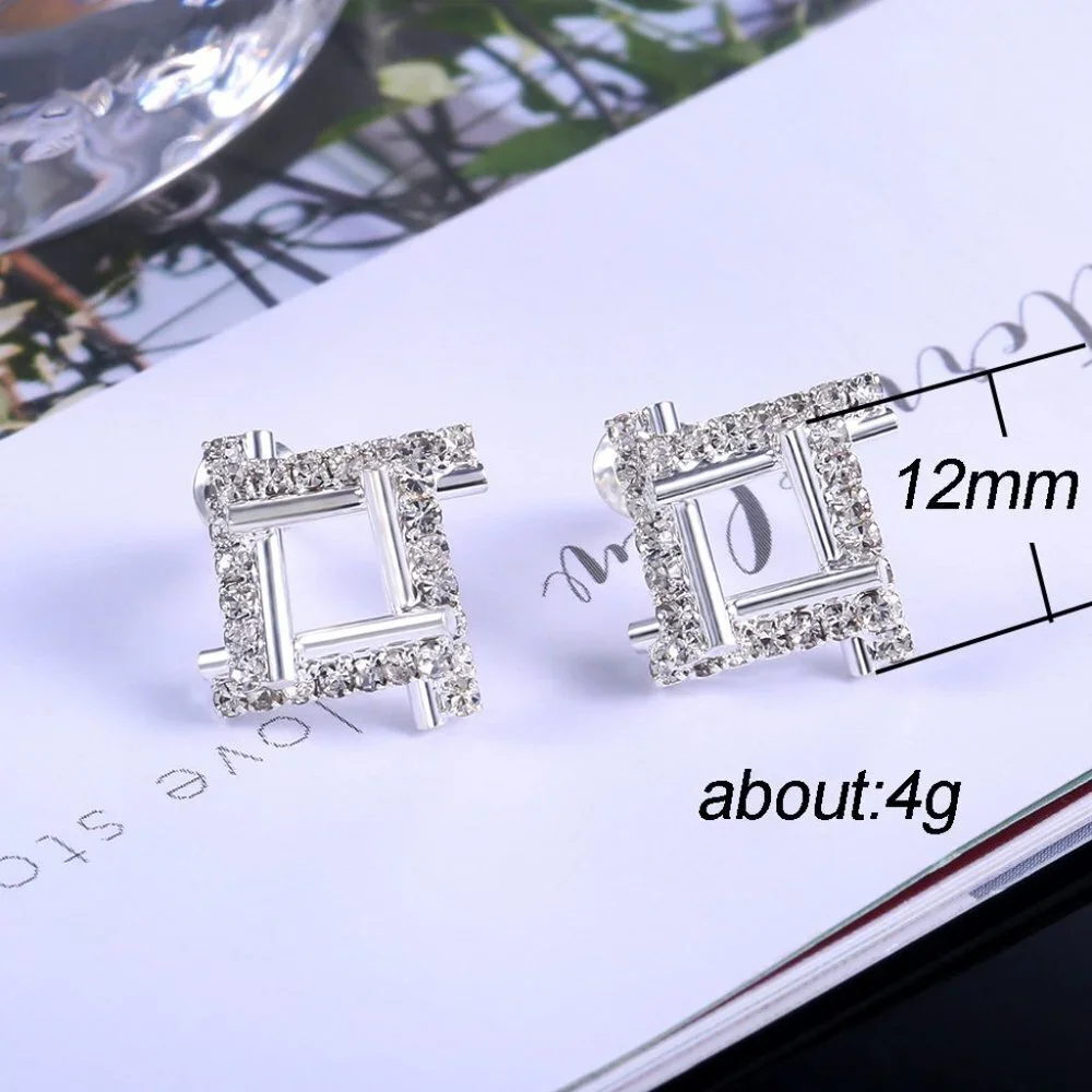 ⚡ Classic Cubic Zirconia Wedding Stud Earrings for Women, FB16FA1007